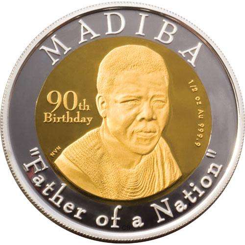 MANDELA BI-METAL 90th BIRTHDAY CELEBRATION SET